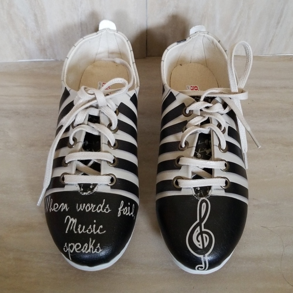 Goby Piano Print Music Speaks Oxford Sneaker 6